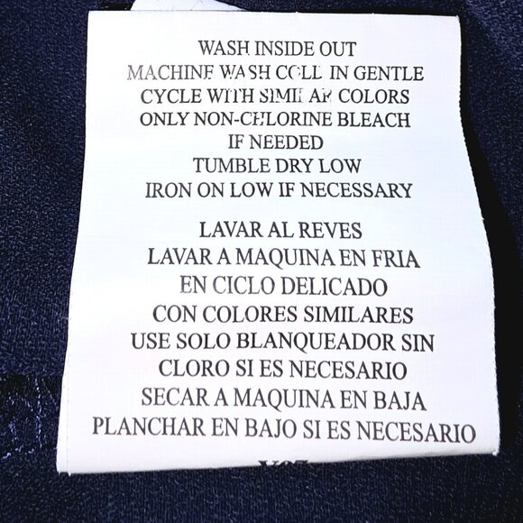 Lily White Blouse Size Medium Navy Blue Chiffon V Neck Dark Fairy Sheer Pocket - Picture 7 of 9